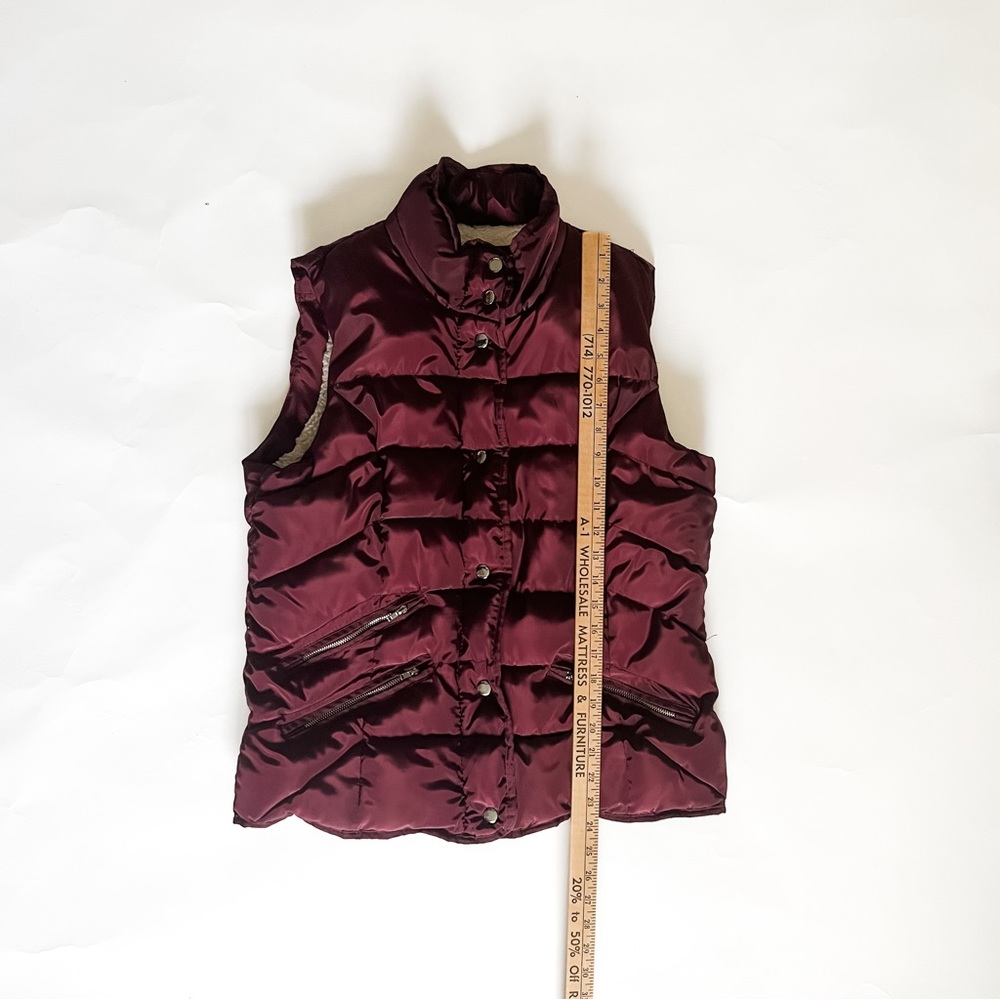 Ci Sono Maroon Puffer Vest XL Sherpa Lined No Hood - Picture 5 of 10